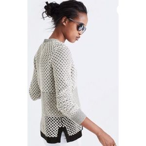 • SOLD • Madewell Grey Geo-Block Pullover Knit Sweater